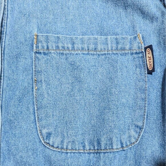 Gloria Vanderbilt Vintage Sleeveless belt elastic waist denim romper‎ jumpsuit S - Picture 8 of 15